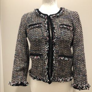 J Crew Braided trim jacket in speckled tweed P0